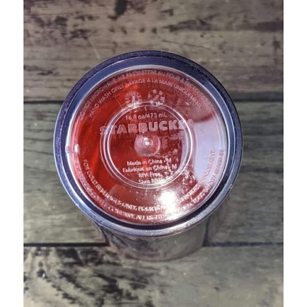 Starbucks 2019 Holiday Red Silver Circles Polka Dot Tumbler 16oz